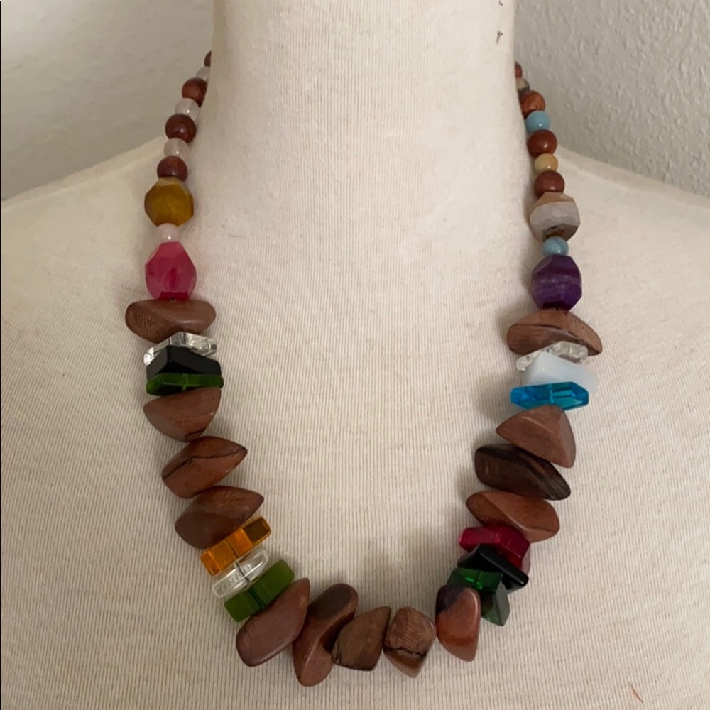 Wood Statement Necklace